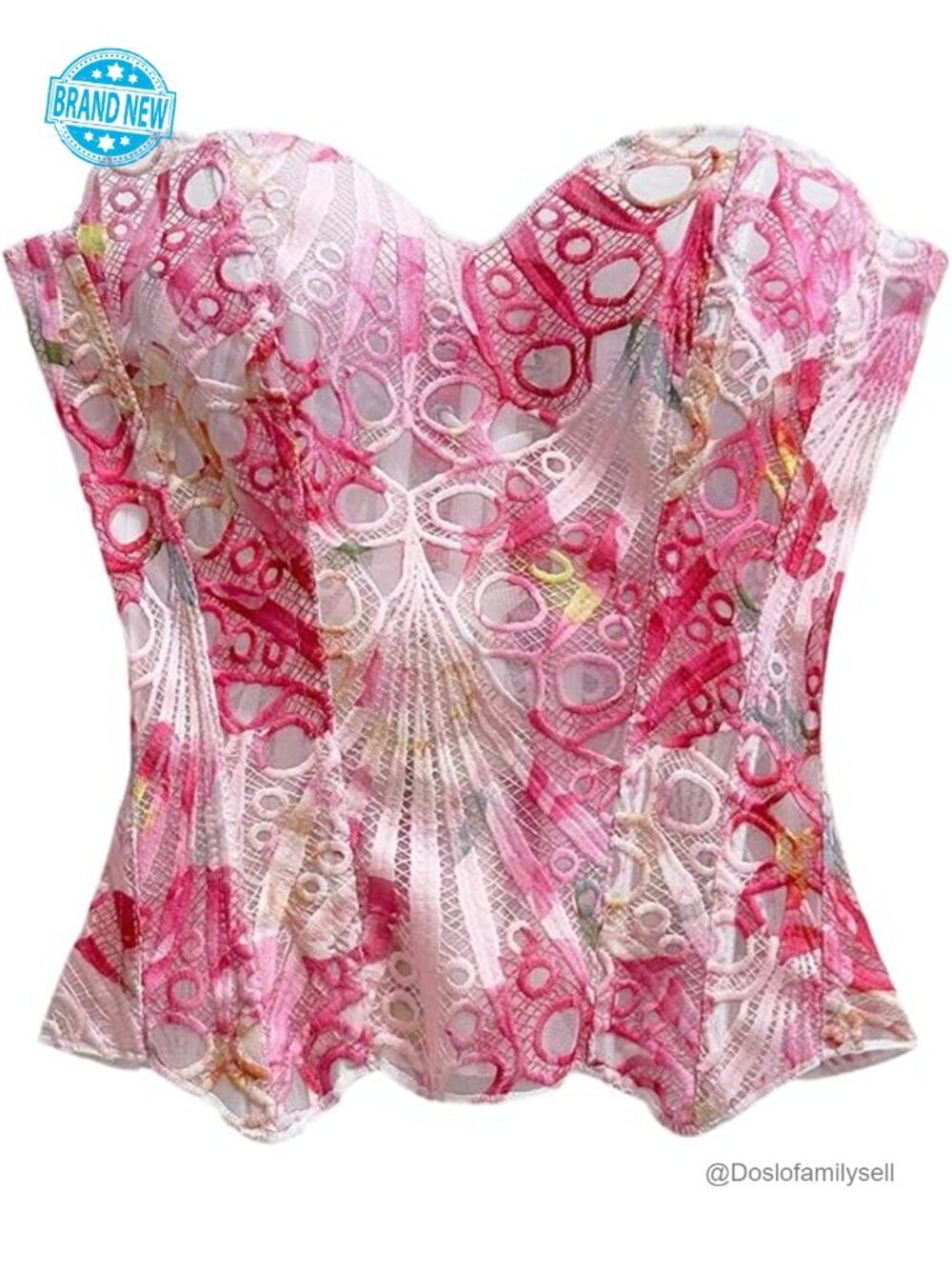 Lace Corset Top Bustier Strapless Mesh Tube Top Going Out Clubwear